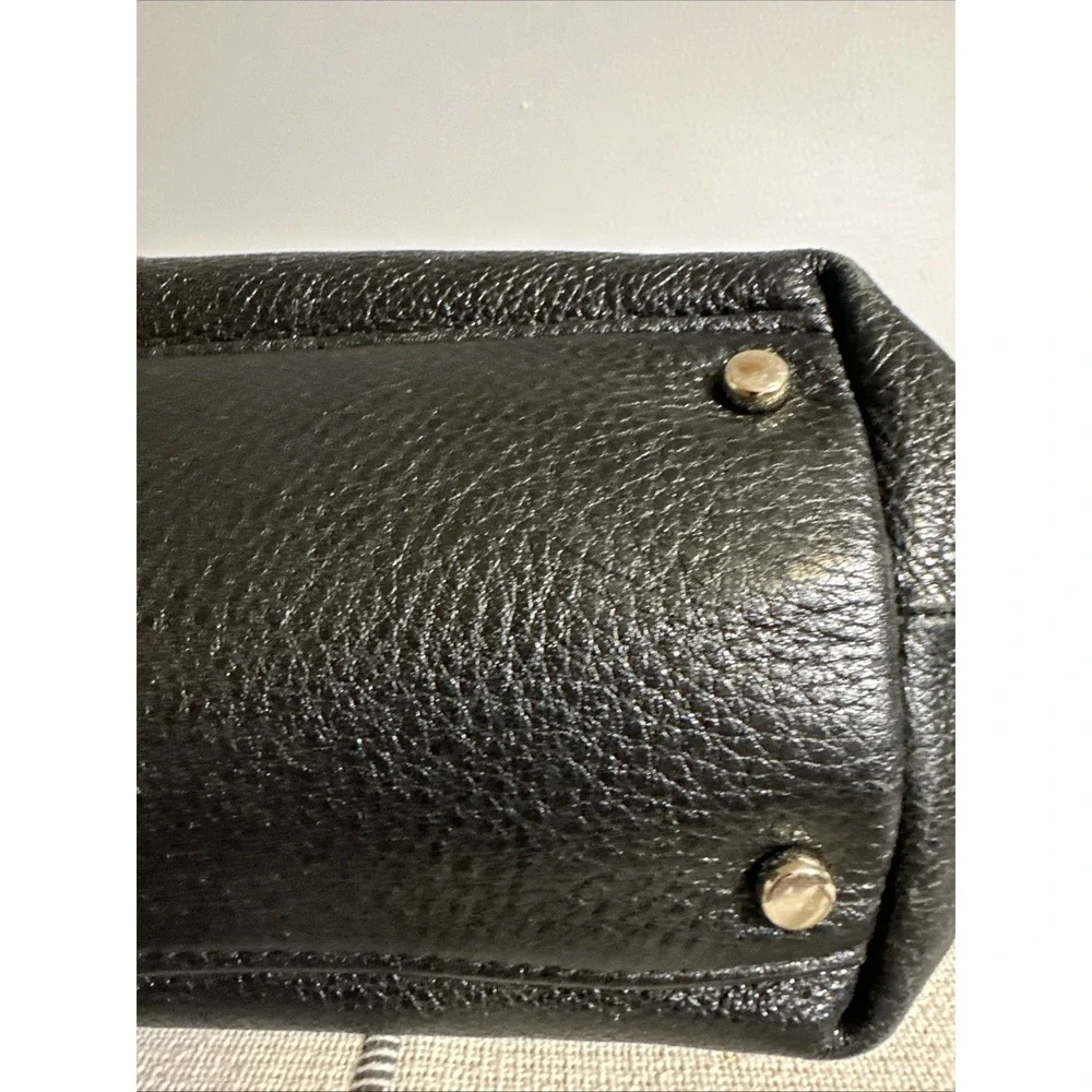 Kate Spade New‎ York Black Town Road Elena Leather Shoulder Bag Tote Gold Chain